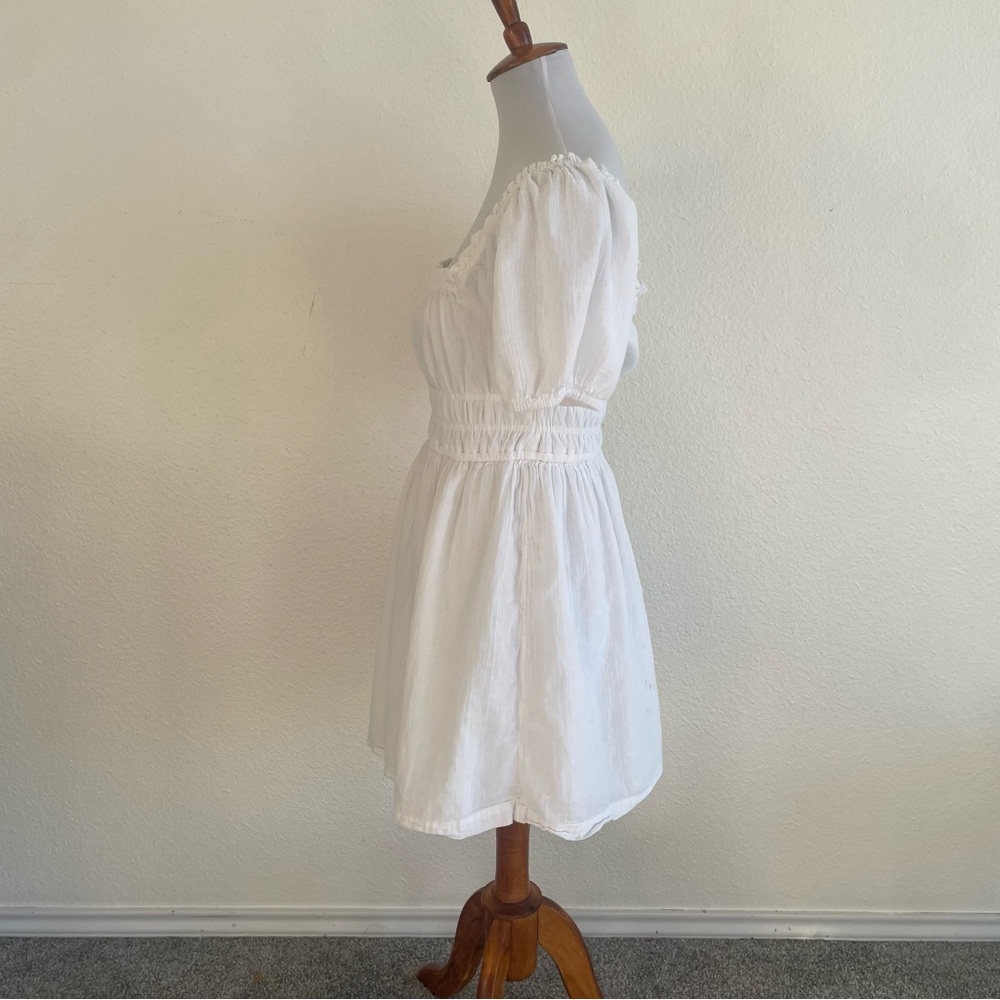BP. Cottagecore Babydoll Mini Dress Womens XS White Puff Sleeve Empire Waist - Picture 6 of 10